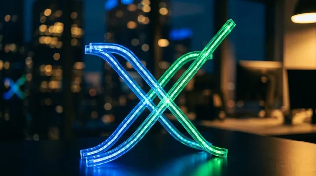 A split-screen financial visualization showing two contrasting stock chart lines — one representing tech stocks declining or plateauing and another representing non-tech sectors rising — rendered in bold, contrasting colors like electric blue versus vibrant green against a dark background. The crossing or diverging lines create a dynamic "X" pattern that visually captures the rotation story at a glance. The sleek, modern aesthetic with glowing chart lines conveys urgency and opportunity, immedia