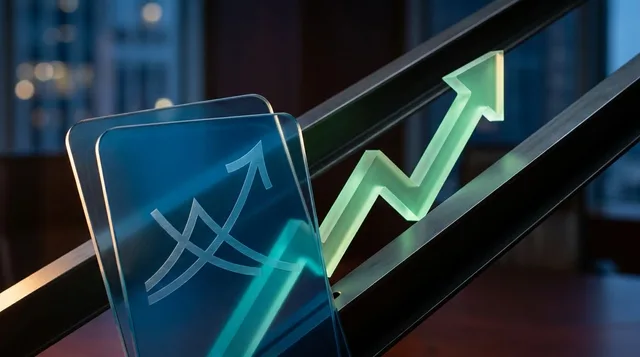 A bold upward-trending green arrow or price chart climbs between two distinct horizontal lines, visually representing the capped-but-defined profit zone of the strategy.