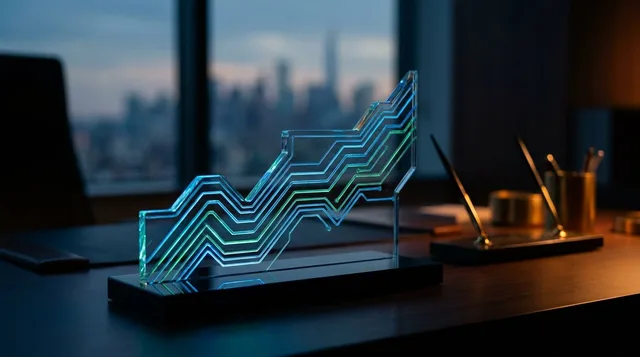 A sleek, dark-themed trading dashboard glows on a monitor, displaying cascading real-time stock charts, scanner alerts, and data streams in electric green and blue.