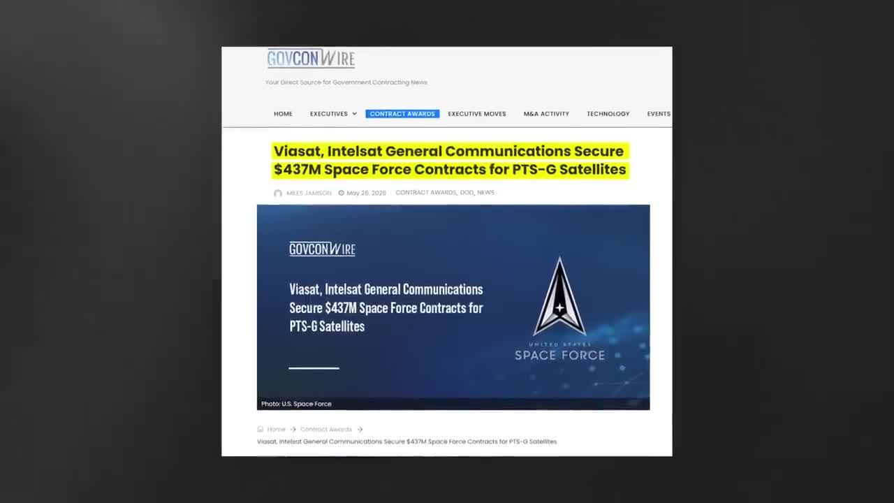 News article headline about Viasat securing a Department of Defense satellite communications contract