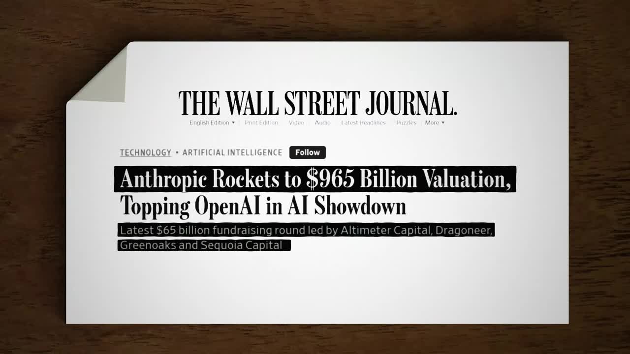 Report of Anthropic's valuation reaching $965 billion