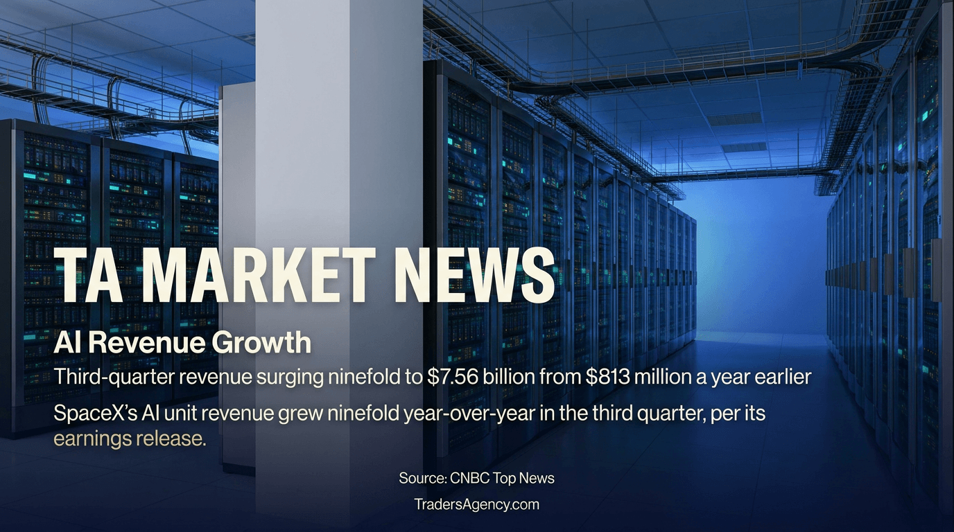Data center server racks representing the rapid growth of SpaceX's AI compute business.