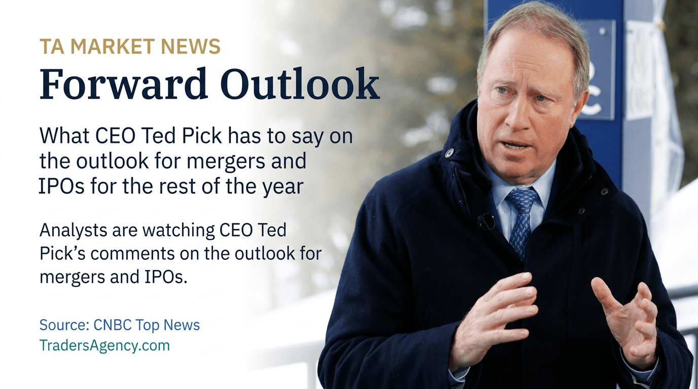 Illustration of an executive being interviewed about the forward market outlook.