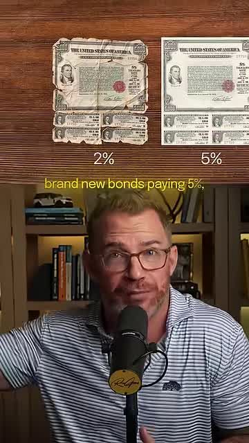 Comparison of a bond paying 2% versus a brand new bond paying 5%